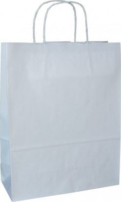 torba papierowa z uchwytem skręcanym 34x20x36 biała gładka