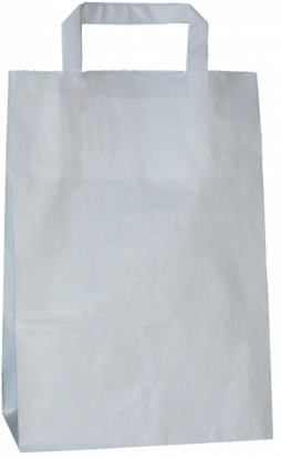 torba papierowa z uchwytem płaskim 32 x 16 x 40 biała