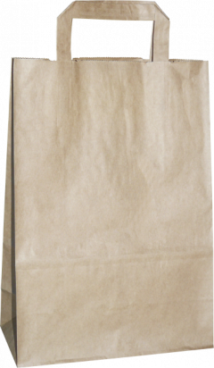 torba papierowa z uchwytem płaskim 32 x 16 x 40 beżowa