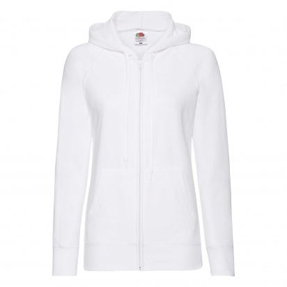 lekka rozpinana bluza z kapturem lady-fit | fruit of the loom