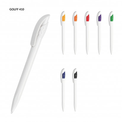 Długopis plastikowy GOLFF WHITE