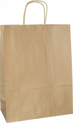 torba papierowa z uchwytem skręcanym 18x8x22,5 beż gładka
