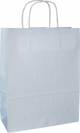 torba papierowa z uchwytem skręcanym 54x15x46 biała gładka