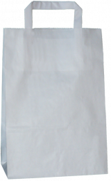 torba papierowa z uchwytem płaskim 22 x 11 x 31 biała