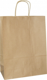 torba papierowa z uchwytem skręcanym 54x15x46 beż gładka