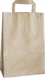 torba papierowa z uchwytem płaskim 18 x 8,5 x 23 beżowa