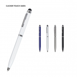Długopis metalowy Clicker Touch z gumką do ekranów dotykowych
